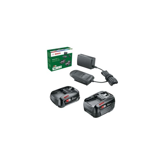 Bosch Starter-Set 18V - 2 x Akku (2,0 Ah + 4,0 Ah) Batterie- & Ladegerät-Set