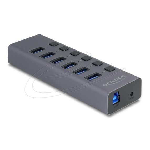 DeLOCK 64237 Schnittstellen-Hub USB 3.2 Gen 1 (3.1 Gen 1) Type-B 5000 Mbit/s Grau, 2 image