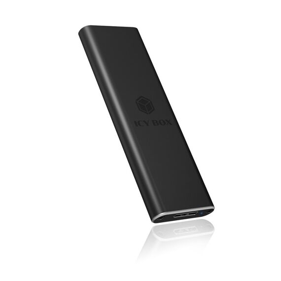 ICY BOX IB-183M2, Ext.-Gehäuse, 1x M.2 SATA SSD zu USB 3.2 Gen 1 Host, Aluminium, schwarz, 3 image