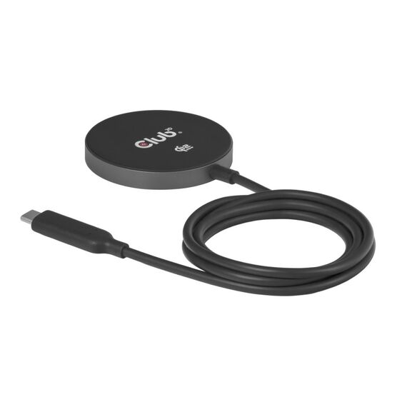 CLUB3D CAC-3027 Qi2 25W kabelloses Ladegerät schwarz Qi 2.2 MagSafe-kompatibles Magnetpad