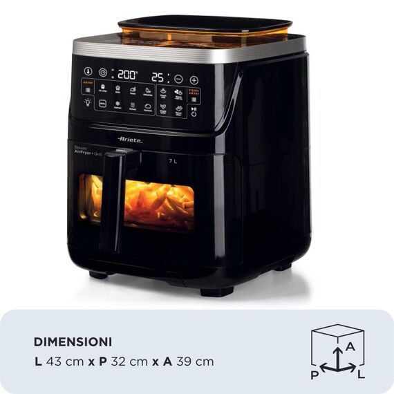 Ariete 4636/00 Einzelbild 7 l Eigenständig 1700 W Heißluftfritteuse Schwarz, 2 image