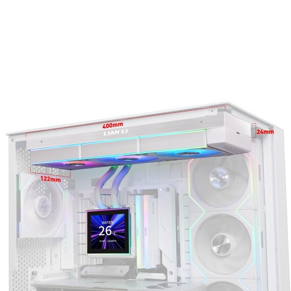 Lian Li HydroShift II LCD-S 360 CL Prozessor Flüssigkeitskühlung 12 cm Weiß 1 Stück(e), Farbe: Weiß, 3 image
