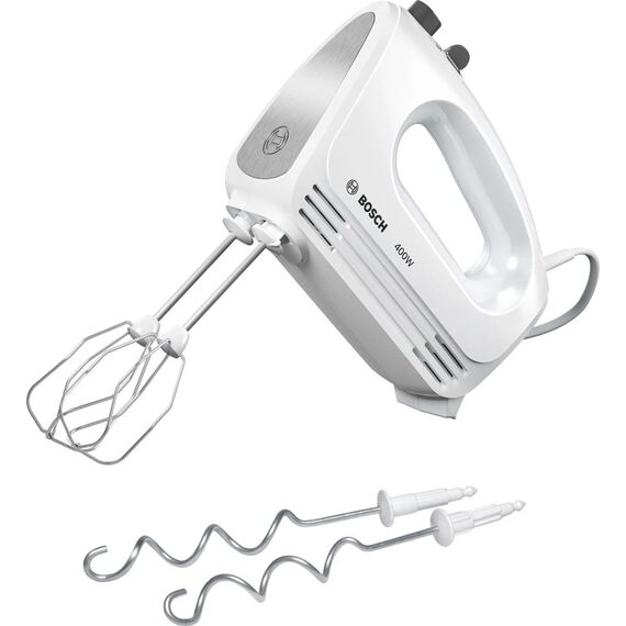 Bosch MFQ24200 Mixer Handmixer 400 W Gebürsteter Stahl, Weiß