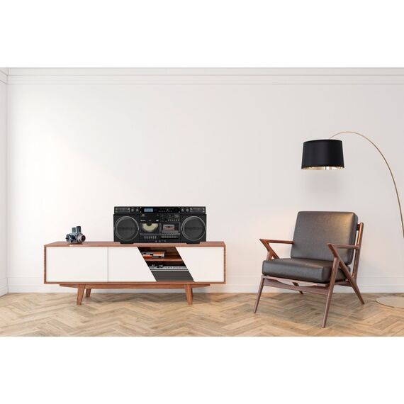 MEDION LIFE® P66538 Retro-Boombox DAB+/PLL-UKW Radio, Bluetooth® 5.3 für das Abspielen von Smartphone & Co, CD-Player, Kassettendeck, X-Bass Funktion, 2 x 10 W RMS, 8 image