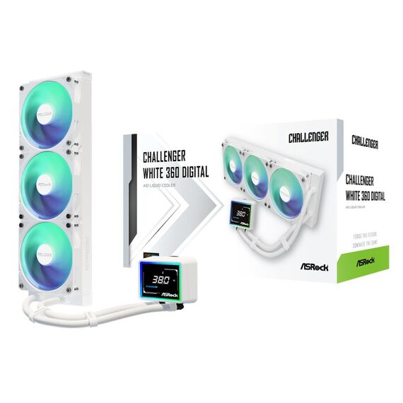 Asrock Challenger White 360 Digital Prozessor All-in-One-Flüssigkeitskühler 12 cm Weiß