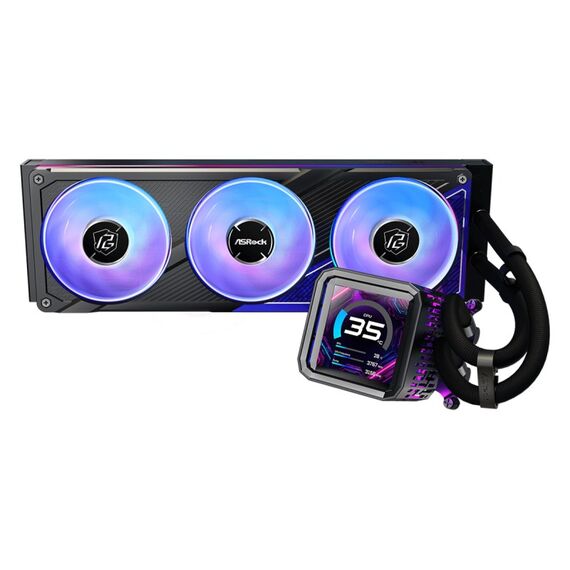 Asrock Phantom Gaming 360 LCD Prozessor All-in-One-Flüssigkeitskühler 12 cm Schwarz, 3 image