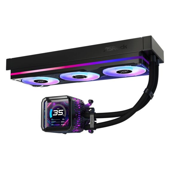 Asrock Phantom Gaming 360 LCD Prozessor All-in-One-Flüssigkeitskühler 12 cm Schwarz, 4 image