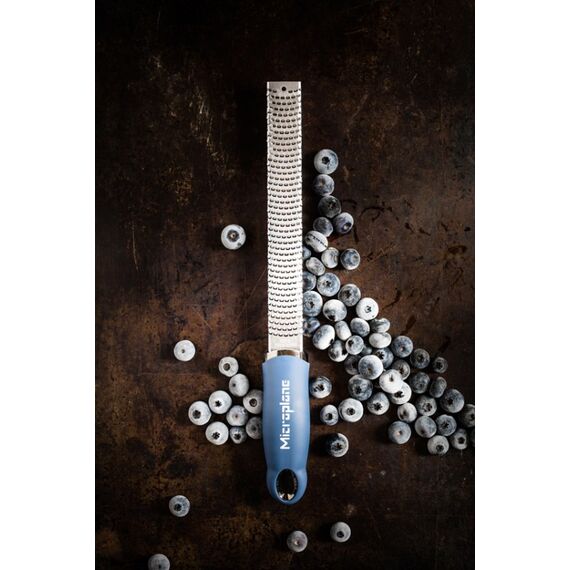 Microplane Zester Raspel-Reibe Blau, Edelstahl, Farbe: Blau, Edelstahl