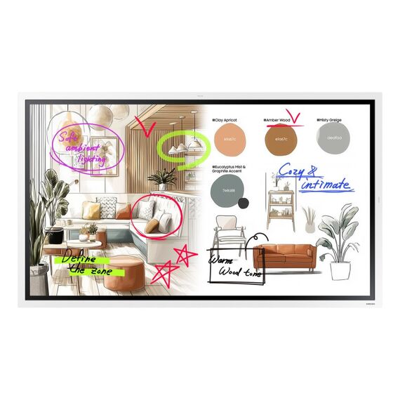 Samsung WM55FX Interaktives Whiteboard 139,7 cm (55") 3840 x 2160 Pixel Touchscreen Grau, Weiß HDMI