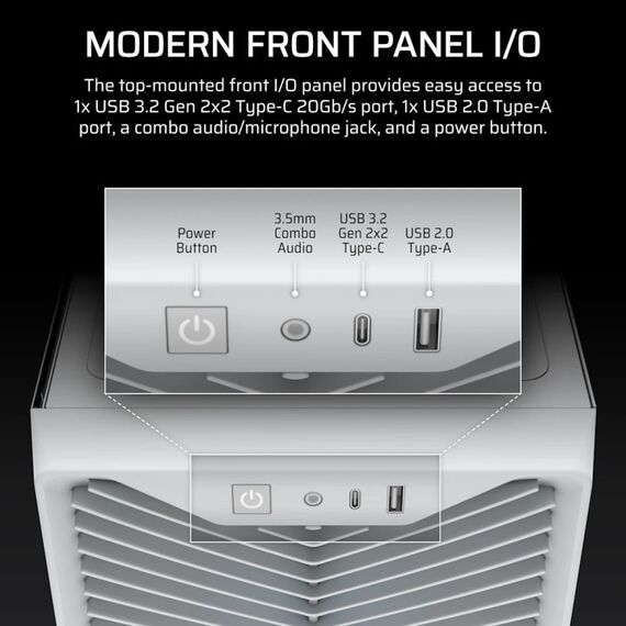 Corsair Midi Tower 3200D RS ARGB PC Case Weiß, 7 image