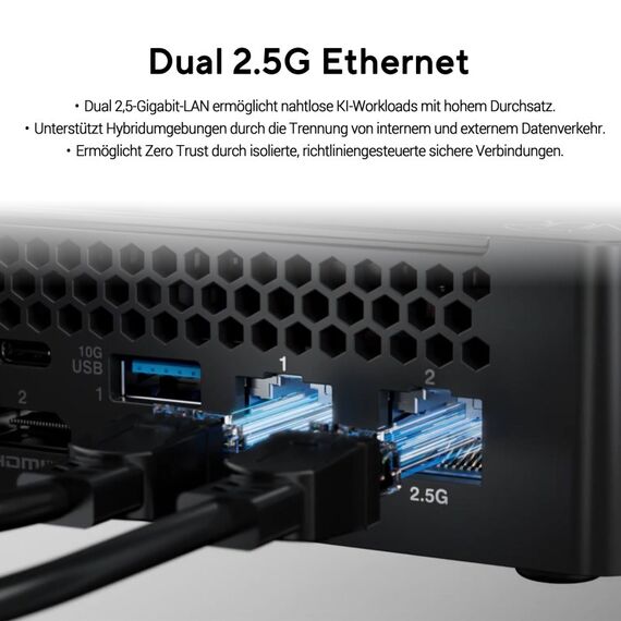 ASUS NUC 16 Pro Slim Mini PC RNUC16GDKX76C4N2 (Intel Core Ultra X7 358H Prozessor, Intel Arc B390 Grafik, 32GB DDR5 Speicher, 1TB G4 PCIe SSD, Intel WiFi 7, Windows 11 Pro NextGen Premium, mit EU-Netzkabel, bis 180 TOPS KI-Leistung, unterstützt OpenClaw &, 6 image