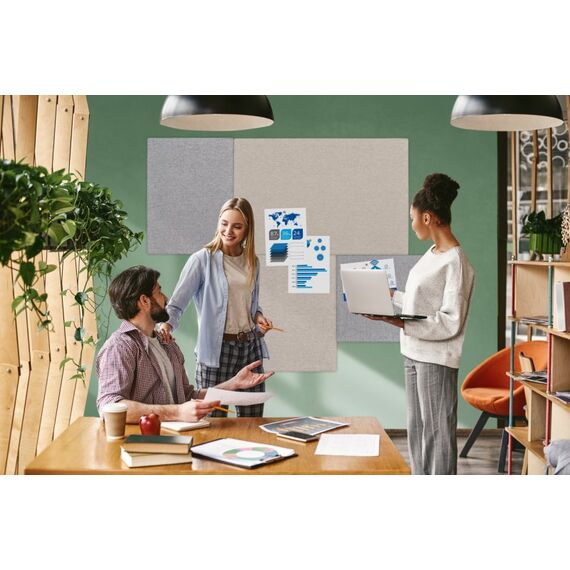 Legamaster BOARD-UP Akustik-Pinboard 75x50cm quiet grey, Farbe: Grau, 3 image