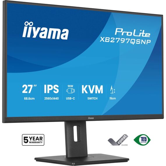 iiyama ProLite XB2797QSNP-B1 Computerbildschirm 68,6 cm (27") 2560 x 1440 Pixel Quad HD LCD Schwarz