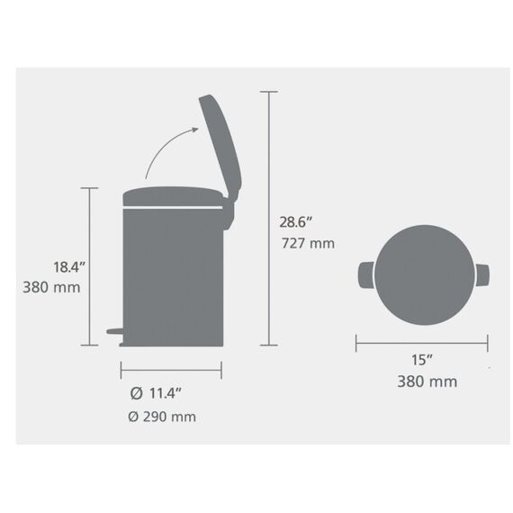 Brabantia NewIcon 20 l Rund Stahl Grau, 6 image