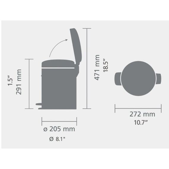 Brabantia NewIcon 5 l Rund Stahl Gold, 6 image