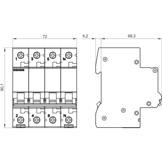 Siemens LS-SCHALTER 6KA 3+N-POL C13, 6 image