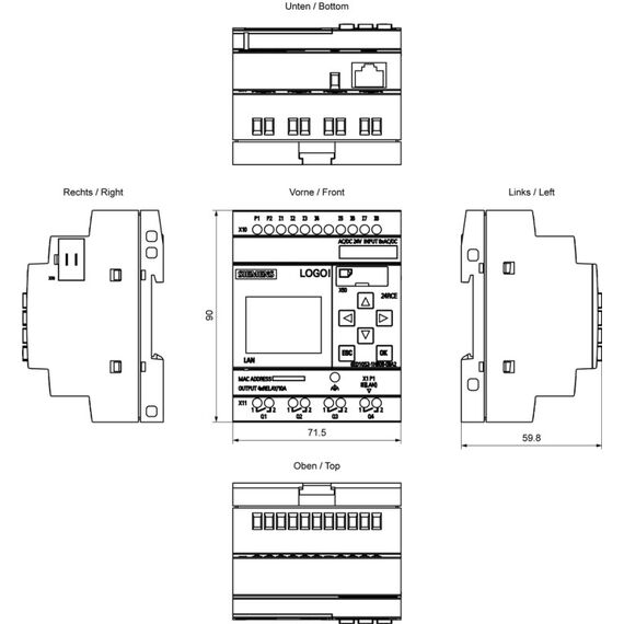 Siemens 6ED1052-1HB08-0BA2 SPS-Steuerungsmodul 24 V/DC, 24 V/AC, 4 image