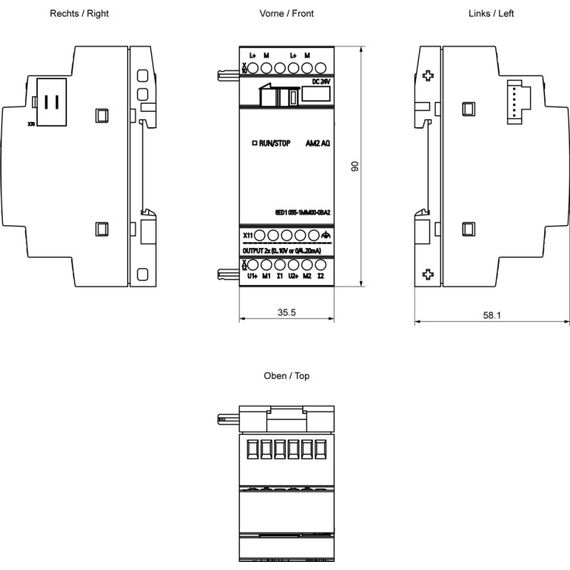 Siemens LOGO! AM2 AQ, 2AA, 0-10V, 0/4-20mA, 2 image