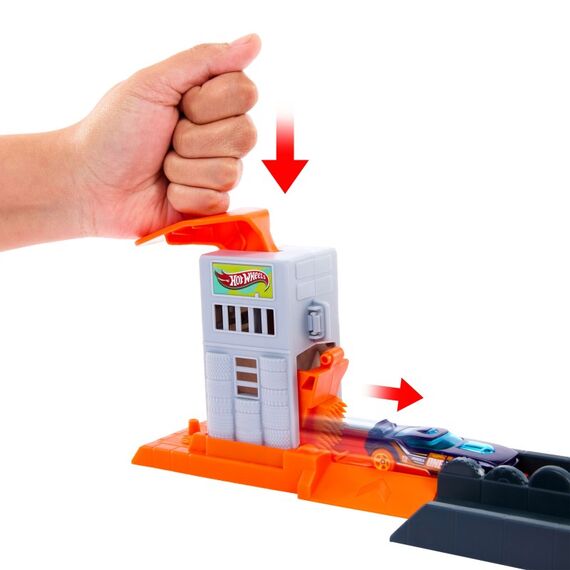Hot Wheels City -Spielset „Gigantischer Gorilla-Angriff“ und Spielzeugauto, mehrere Spielmöglichkeiten, Track-Schnellstecksystem, 2 image