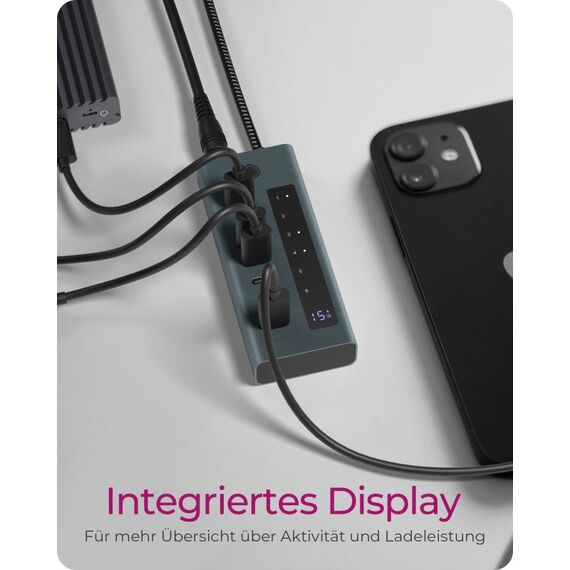 ICY BOX IB-HUB1457-C31, 7 Port Type-C USB 3.2 Gen 2 Hub, Aluminiumgehäuse, 4 image