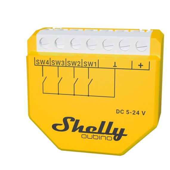 Shelly Qubino Wave i4 DC Intelligenter Schalter Gelb, 4 image