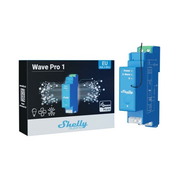 Shelly Qubino Wave Pro 1 Leistungsrelais Blau, 3 image