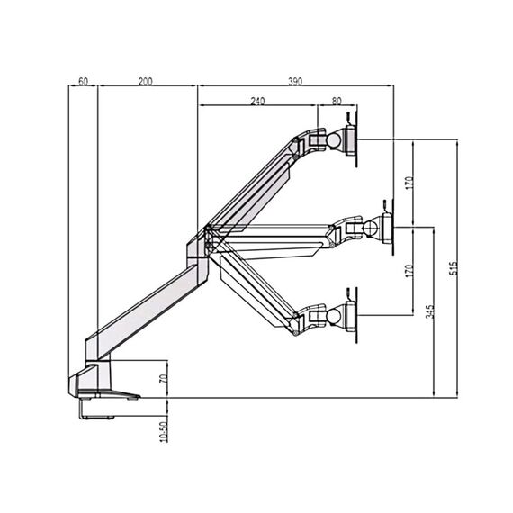 Multibrackets 6355 Flachbildschirm-Tischhalterung 71,1 cm (28") Tisch/Bank Schwarz, 10 image