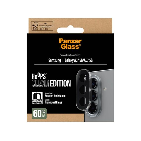 PanzerGlass ® Hoops® Kameraschutz Transparent Samsung Galaxy A37 5G | A57 5G, 3 image