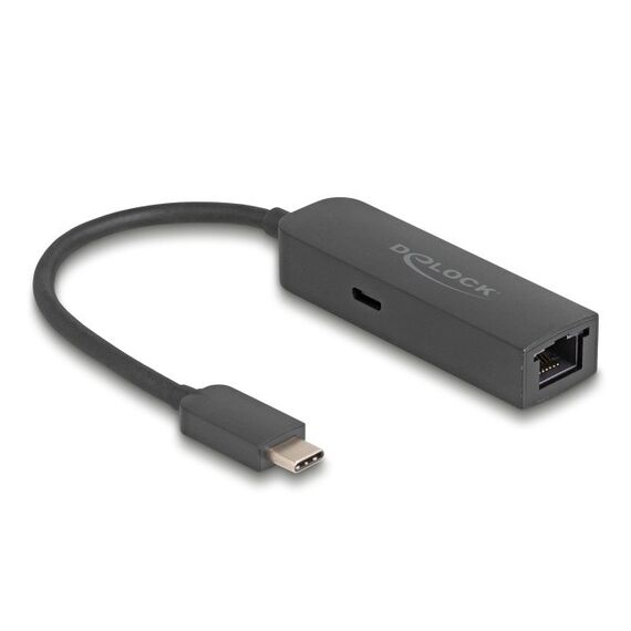 DeLOCK USB Type-C Adapter zu 2,5 Gigabit LAN mit Power Delivery 100 Watt