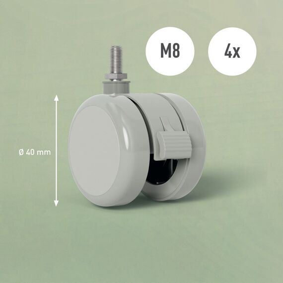Leitz 53740085 Möbelrad Grau 4 cm 4 Stück(e), 3 image