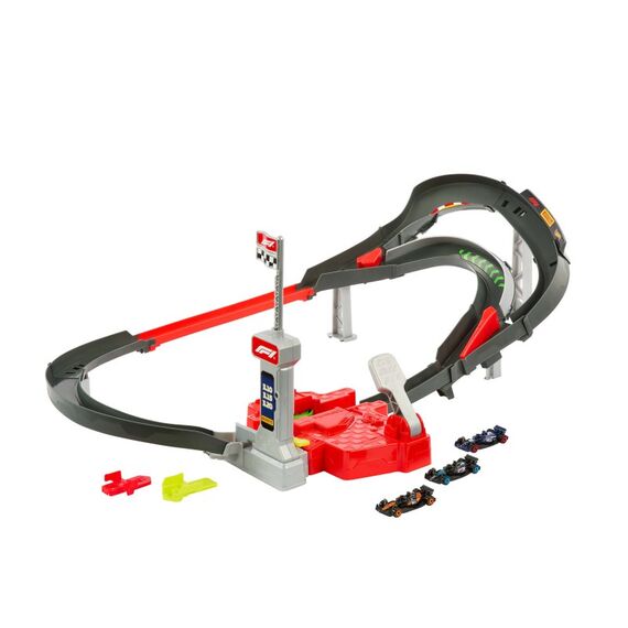Hot Wheels Racing Formel 1 Rennstrecke-Trackset mit 3 Die-Cast Spielzeugautos im Maßstab 1:64, 3 image