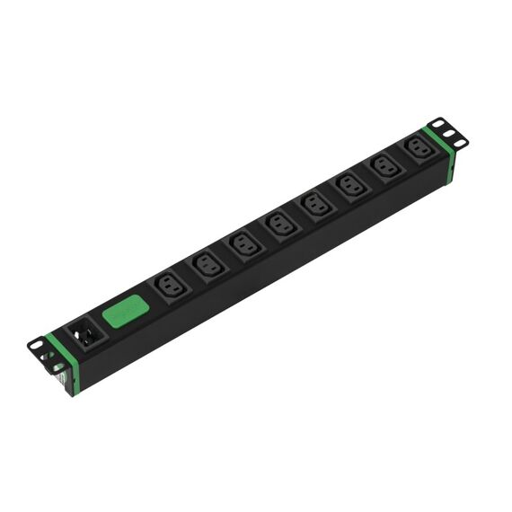 APC Easy Rack PDU, Basic, horizontal, 1-phasig, 3,7 kW, 230 V, 16 A, 8 x C13-Steckdosen, IEC60320 C20-Eingang
