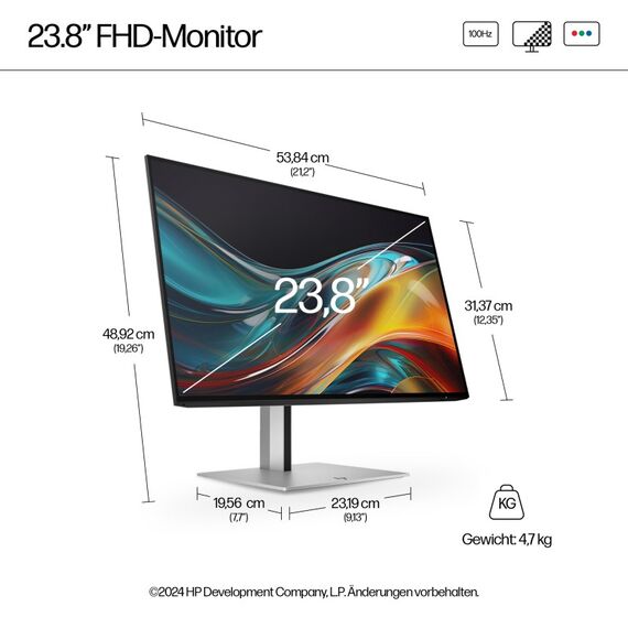 HP Serie 7 Pro 23,8 Zoll FHD-Monitor – 724pf, 3 image