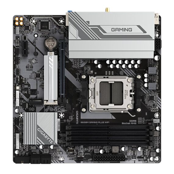 GIGABYTE B650M GAMING PLUS WIFI Mainboard – AMD Ryzen 9000 CPUs, 5+2+2 Phasen VRM, bis zu 8000 MHz DDR5, 2xPCIe 4.0 M.2, 2.5GbE LAN, WIFI 6E, USB 3.2 Gen 1, 3 image