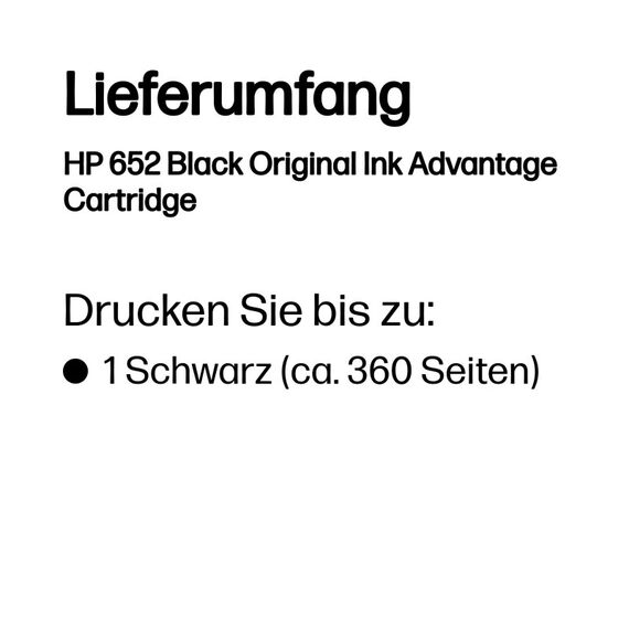 HP 652 Ink Advantage Original Druckerpatrone, Schwarz, 3 image