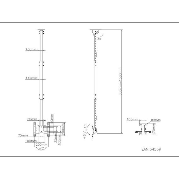 Multibrackets 5453 Halterung für Schilderdisplays 81,3 cm (32") Schwarz, 8 image
