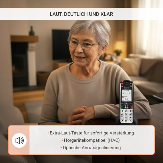 Gigaset EASY 500A Analoges/DECT-Telefon Anrufer-Identifikation Schwarz, Silber, 4 image