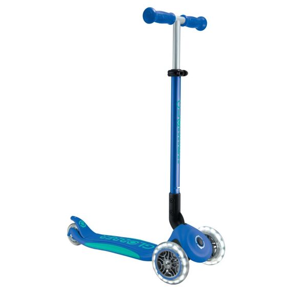 Globber Primo Foldable Plus Lights Kinder Klassischer Roller Blau, Navy