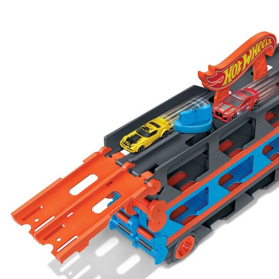 Hot Wheels City 2-in-1 Rennbahn-Transporter inkl. 3 Spielzeugautos, 4 image