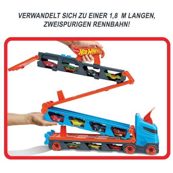 Hot Wheels City 2-in-1 Rennbahn-Transporter inkl. 3 Spielzeugautos, 7 image