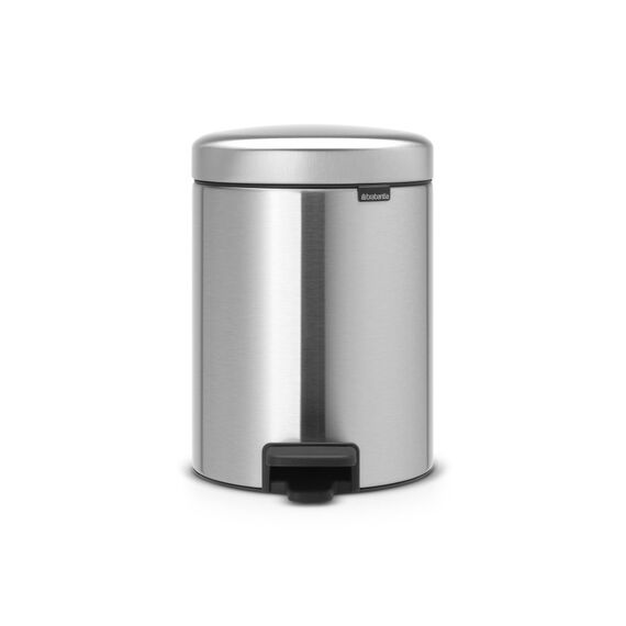 Brabantia Pedal Bin newIcon Rund Gebürsteter Stahl, Farbe: Gebürsteter Stahl