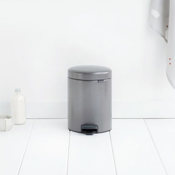 Brabantia Pedal Bin newIcon Rund Platin, Farbe: Platin
