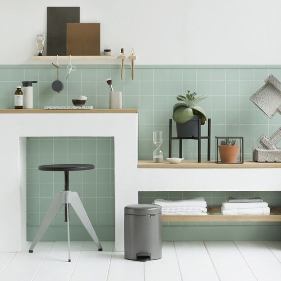 Brabantia Pedal Bin newIcon Rund Platin, Farbe: Platin, 3 image