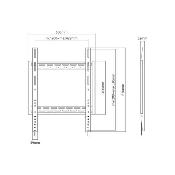 Multibrackets 8830 TV-Halterung 2,54 m (100") Schwarz, 6 image