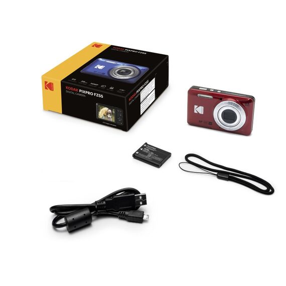 Kodak PIXPRO FZ55 1/2.3" Kompaktkamera 16 MP CMOS 4608 x 3456 Pixel Rot, Farbe: Rot, 4 image