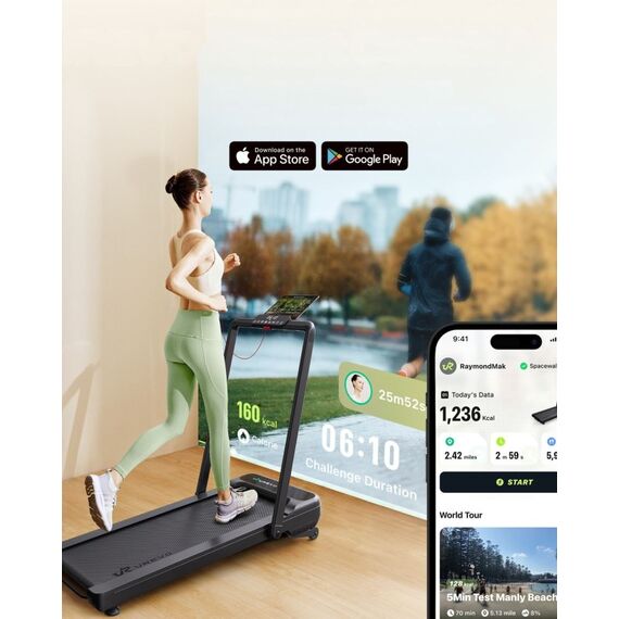 Urevo Treadmill STROL 2S PRO Laufband 420 x 1080 mm 12 km/h, 5 image