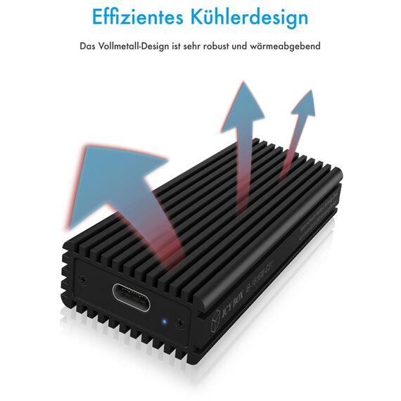 ICY BOX IB-1816M-C31, Type-C® USB 3.2 Gen 2 zu PCIe NVMe M.2 2230/2242/2260/2280 High-Performance SSD Enclosure, 5 image