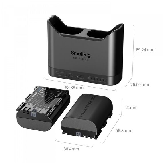 SmallRig 5485 Akkuladegerät Batterie für Digitalkamera USB, 3 image