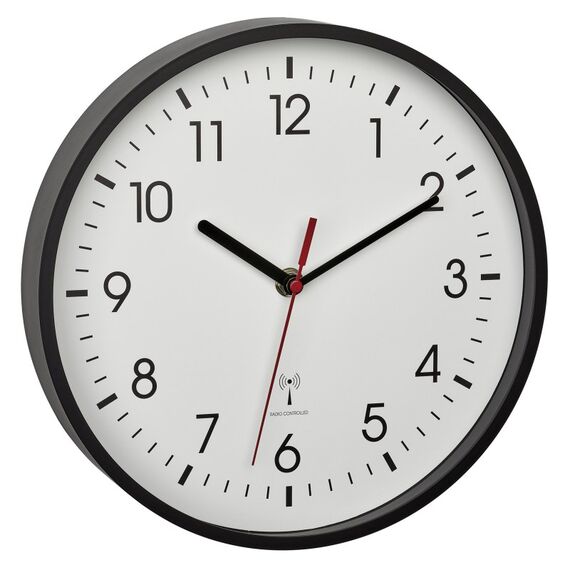 TFA-Dostmann 60.3550.01 Wand- /Tischuhr Analoge Uhr Rund Schwarz, Farbe: Schwarz