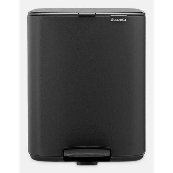 Brabantia Bo Pedal Bin 12 l Rechteckig Stahl Grau, Farbe: Grau
